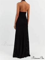 Women Bodycon Solid Deep V Neck Halter Sleeveless Backless Knitted Summer Holiday Beach Vestido image 4
