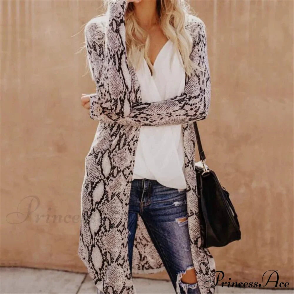 Women Cardigan Long Sleeve Leopard Kimono Shawl Loose Coat image 5