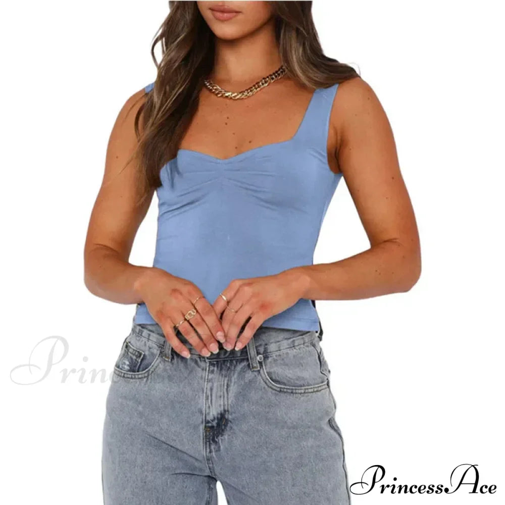 Women Color Casual Basics Camisoles Sleeveless Sling Summer Slim Fit Exposed Navel Vests Crops Streetwear Tank top image 8