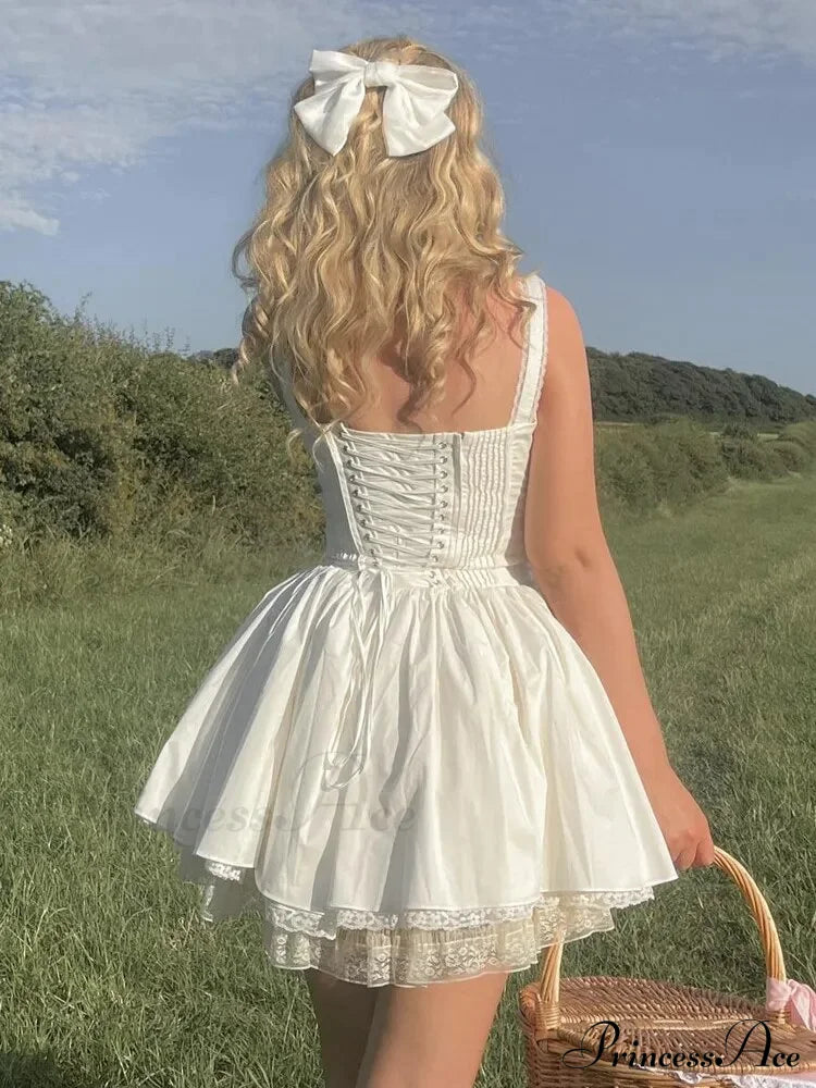 Elegant White Lace Spaghetti Dress image 5