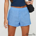 Women Gingham Boxer Striped Elastic High Waist Pajama Plaid Printed Button Lounge Short image 7
