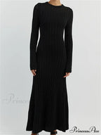 Women Knitted Ribbed Casual Spring Autumn Sleeve Party Beach Cocktail Club Vestidos Streetwear image 4
