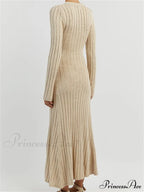 Women Knitted Ribbed Casual Spring Autumn Sleeve Party Beach Cocktail Club Vestidos Streetwear image 3
