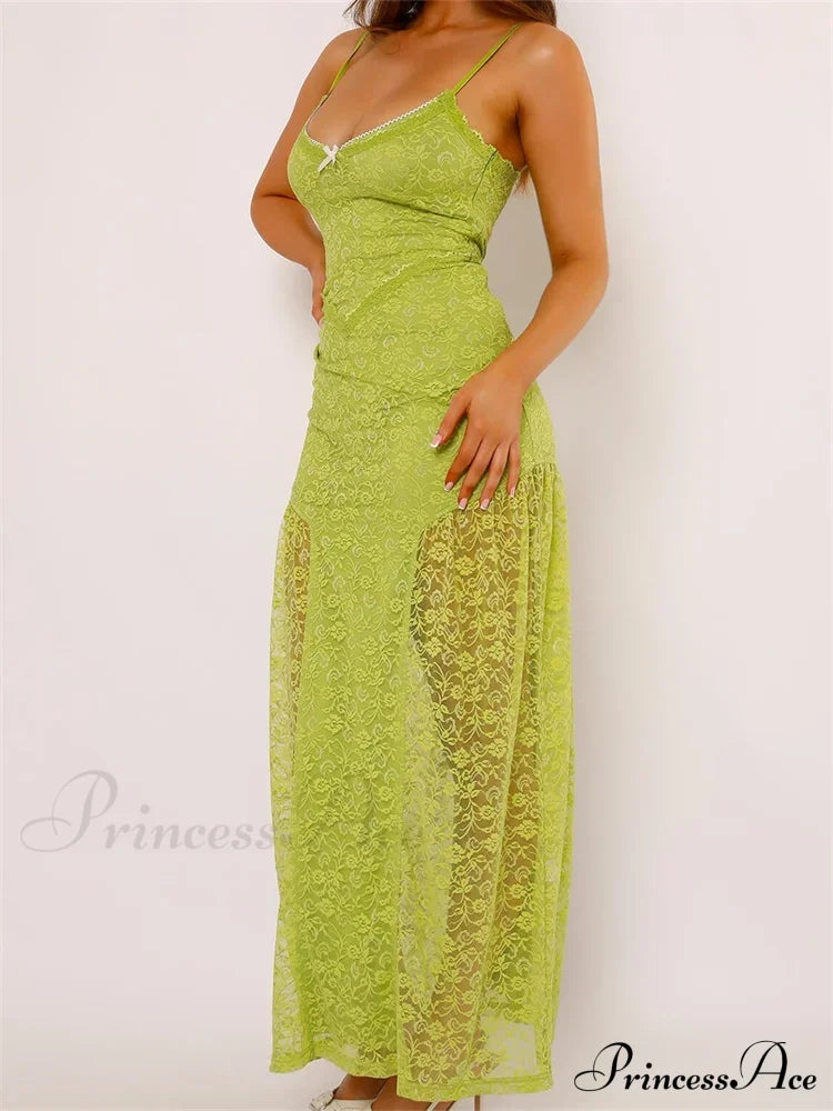Women Lace V-neck Low Cut Sleeveless Spaghetti Strap Solid Color Bodycon Elegant Party Vestidos image 3