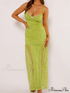 Women Lace V-neck Low Cut Sleeveless Spaghetti Strap Solid Color Bodycon Elegant Party Vestidos image 5