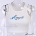Women Letter Embroidery Vest Summer Sleeveless Crop for Ladies Tank top image 9