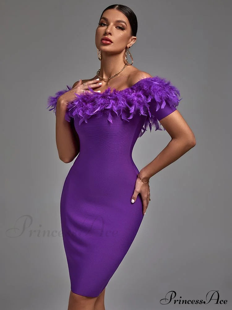 Women Off Shouler Bandage Dress image 2