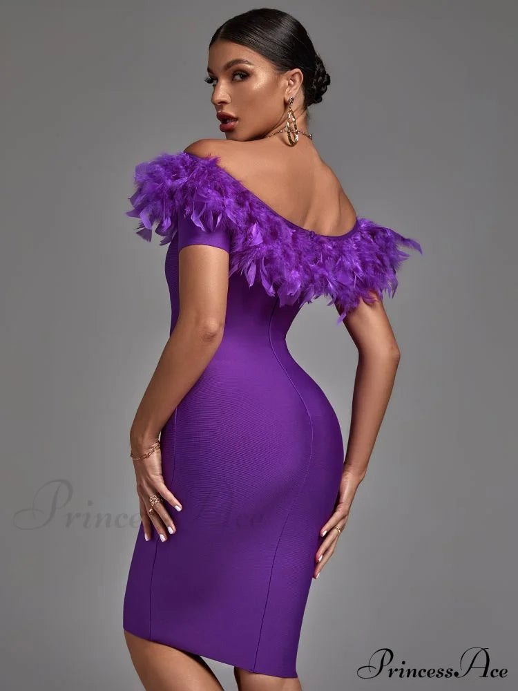 Women Off Shouler Bandage Dress image 4