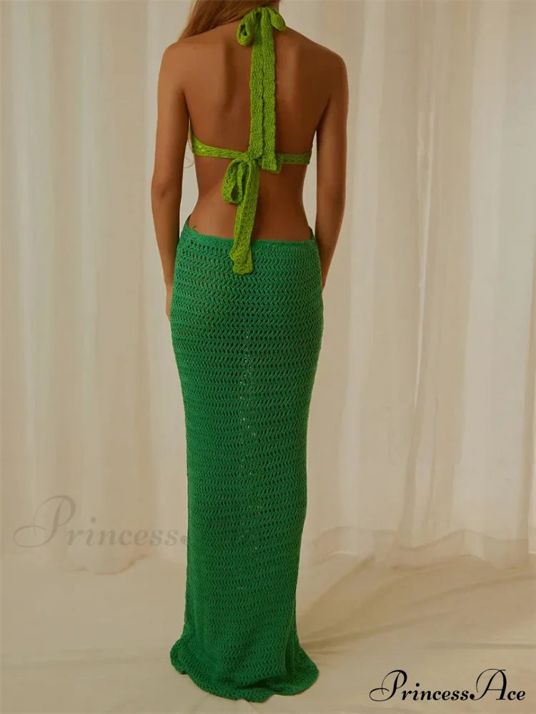 Women Party Hollow Out Maxi Dress image 4