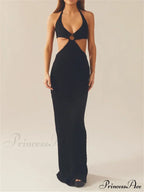 Women Party Hollow Out Maxi Dress image 5