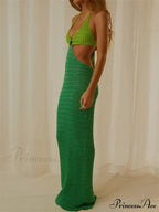 Women Party Hollow Out Maxi Dress image 7