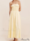 Women Ruched Strapless Tube Solid Summer Backless Party A-Line for Cocktail Streetwear Aesthetic Vestidos image 1