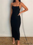 Women Sexy Backless Ruched Adjustable Lace-up Strap Slim Elegant Solid Party Female Vestido Clubwear image 7