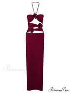 Women Sexy Halter Hollow Out Y2K Off Shoulder Backless Slim 3D Flowers Vestidos Night Party Clubwear image 8