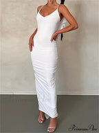 Women Sexy Spaghetti Strap Backless Bodycon V-neck Ruffles Ruched Party Evening Clubwear Vestidos image 5