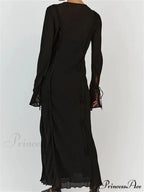 Women Sleeve Loose Casual V Neck Mesh See Through Party Beach Cocktail Club Vestidos Streetwear image 5