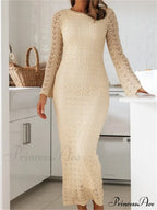 Women Sleeve Round Neck Backless Tie-up Hollow Out Cocktail Spring Autumn Female Vestidos image 1