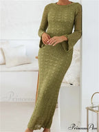 Women Sleeve Round Neck Backless Tie-up Hollow Out Cocktail Spring Autumn Female Vestidos image 6
