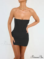 Women Sleeveless Club Mesh Off-shoulder Gown Bodycon Party Warm-Season Sexy Robe Gown Mini Backless Vestidos image 5