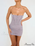 Women Sleeveless Club Mesh Off-shoulder Gown Bodycon Party Warm-Season Sexy Robe Gown Mini Backless Vestidos image 4