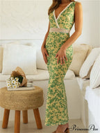 Women Sleeveless Lace Trim Tank Summer Floral Print Party for Cocktail Beach Club Vestido Streetwear image 3