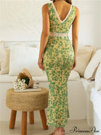 Women Sleeveless Lace Trim Tank Summer Floral Print Party for Cocktail Beach Club Vestido Streetwear image 2