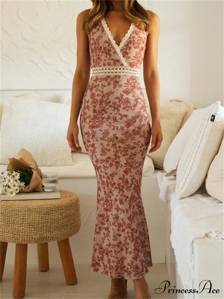 Women Sleeveless Lace Trim Tank Summer Floral Print Party for Cocktail Beach Club Vestido Streetwear image 5