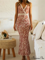 Women Sleeveless Lace Trim Tank Summer Floral Print Party for Cocktail Beach Club Vestido Streetwear image 5