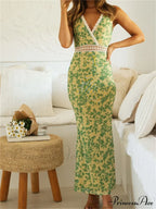Women Sleeveless Lace Trim Tank Summer Floral Print Party for Cocktail Beach Club Vestido Streetwear image 1