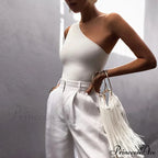 Women Sports Crops Vest Casual Female One Shoulder Summer Outfitss Fitness Elastic Tank top image 4