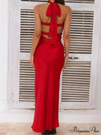 Women Summer Satin Tube Solid Color Strapless Off Shoulder Slim 3D Flower Vestidos with Scarf image 4