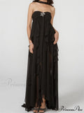Y2K Strapless Ruffle Backless Party Dress image 6