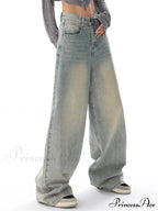 Women's American Vintage Washed Thin Casual Neutral Style Blue Denim Female High Waist Straight Pants Jeans image 3