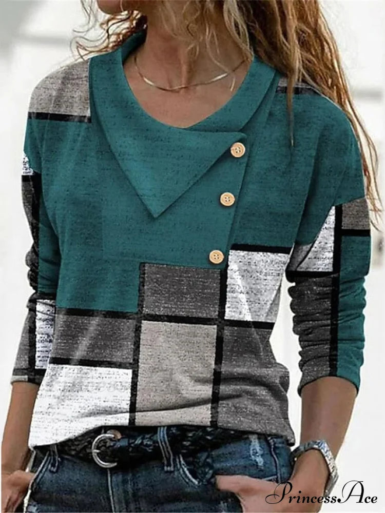 Geometric Print Long Sleeve T-Shirt image 7