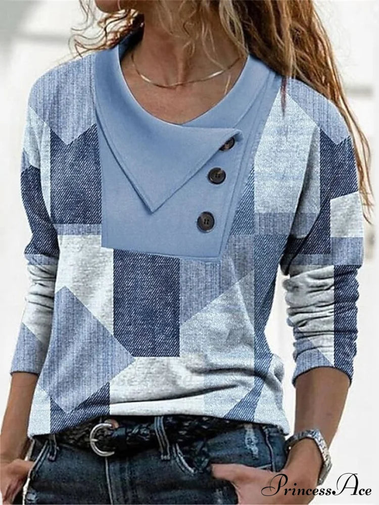 Geometric Print Long Sleeve T-Shirt image 8
