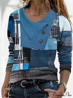 Geometric Print Long Sleeve T-Shirt image 6