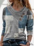 Geometric Print Long Sleeve T-Shirt image 1