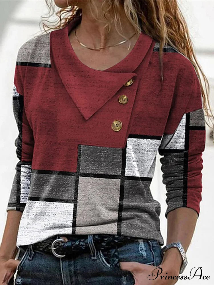 Geometric Print Long Sleeve T-Shirt image 4