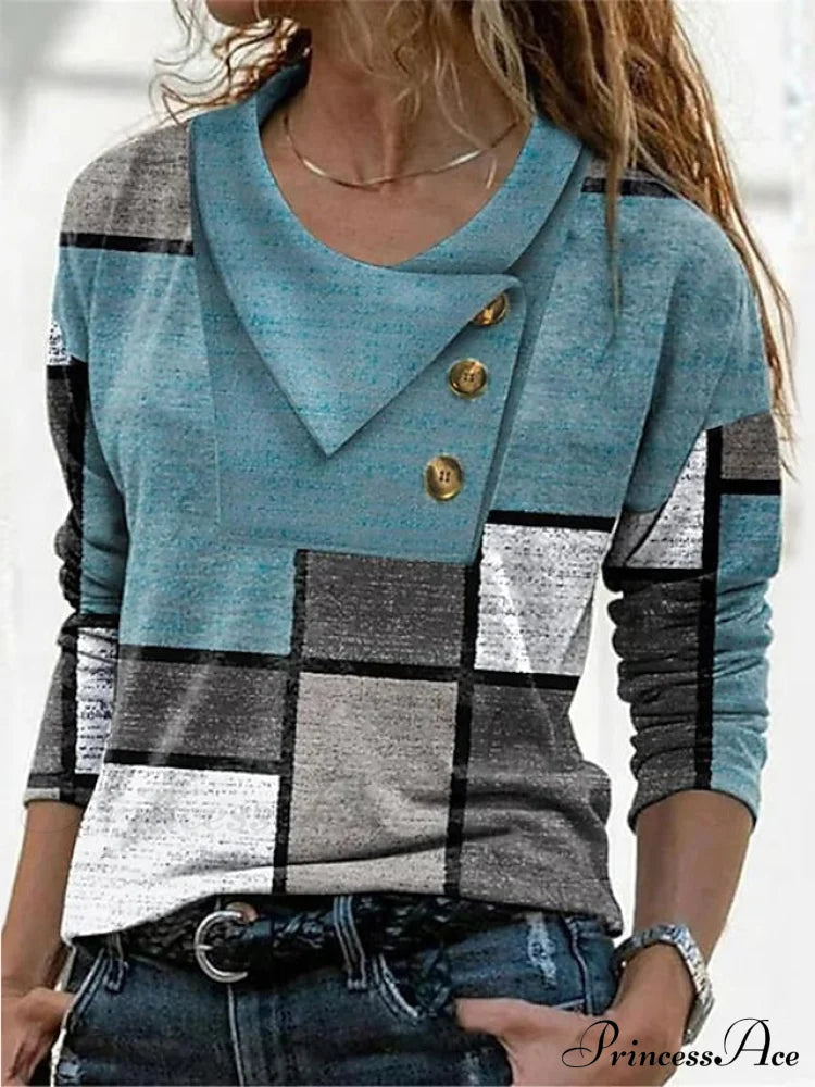 Geometric Print Long Sleeve T-Shirt image 5