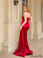 Women's Blue Evening Green Gown Full-Length Party Royal with Sexy Gown Satin Long Ribbon Draped Dress image 12