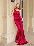 Women's Blue Evening Green Gown Full-Length Party Royal with Sexy Gown Satin Long Ribbon Draped Dress image 10