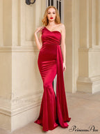 Women's Blue Evening Green Gown Full-Length Party Royal with Sexy Gown Satin Long Ribbon Draped Dress image 9