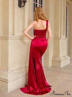 Women's Blue Evening Green Gown Full-Length Party Royal with Sexy Gown Satin Long Ribbon Draped Dress image 11