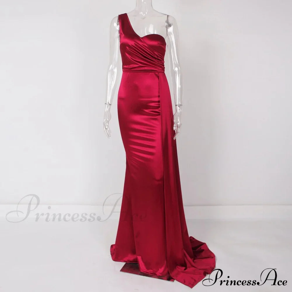 Women's Blue Evening Green Gown Full-Length Party Royal with Sexy Gown Satin Long Ribbon Draped Dress image 7
