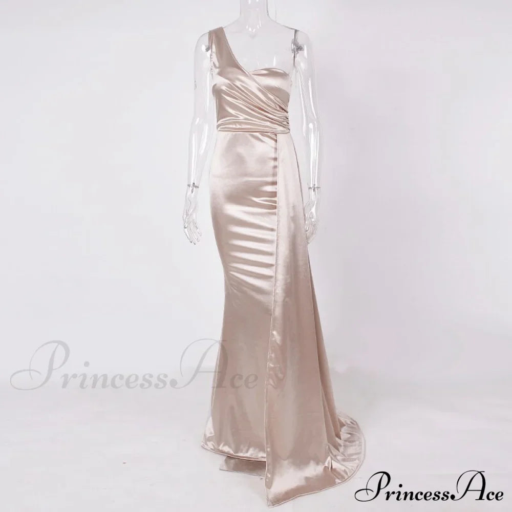 Women's Blue Evening Green Gown Full-Length Party Royal with Sexy Gown Satin Long Ribbon Draped Dress image 5