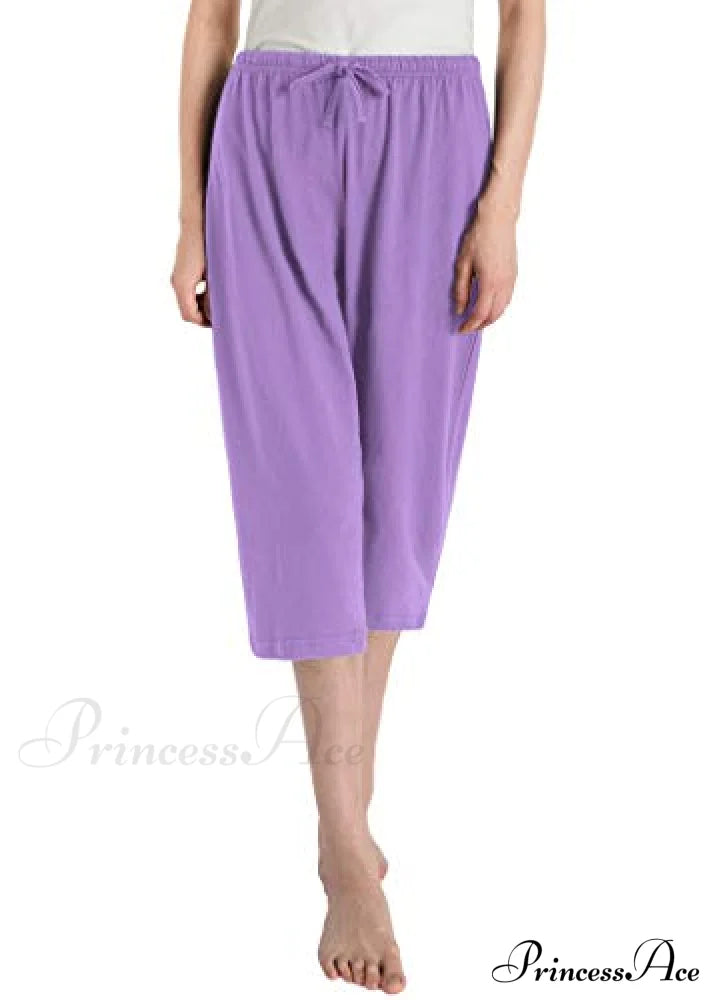 Women's Cotton Capri Pants Sleep Capris image 10