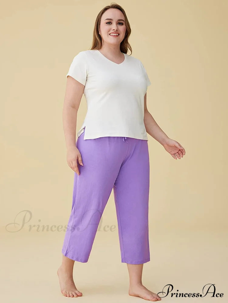 Women's Cotton Capri Pants Sleep Capris image 13