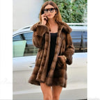 Women's Mink Hooded Long Coat image 2