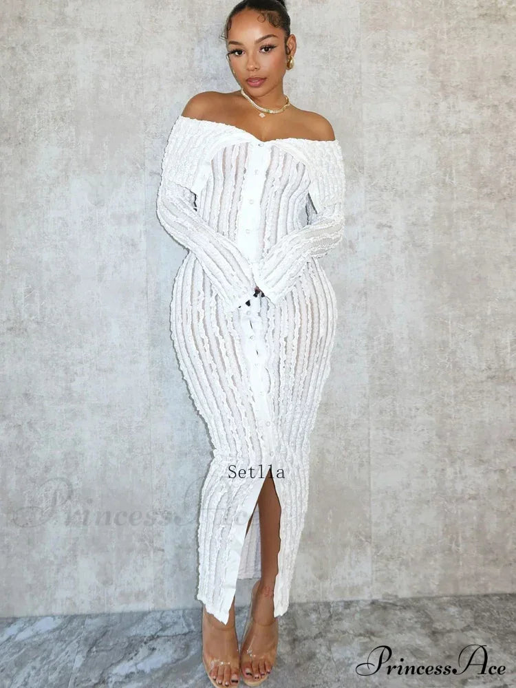 Pleated Off Shoulder Ruched Midi Dress image 2