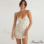 Women's Short Breasted SlimLarge Backless Sleeveless Sun Vacation Floral Dress image 2
